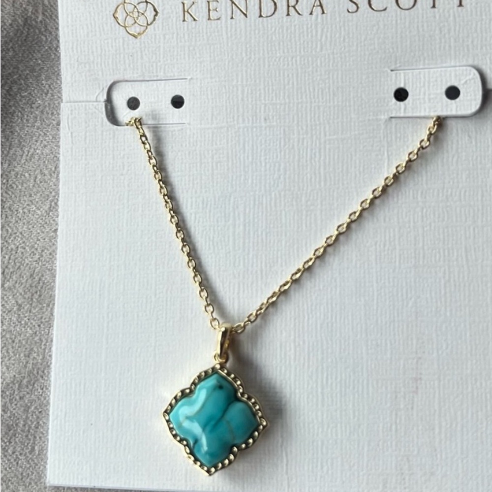 Kendra Scott Mallory turquoise Gold Necklace and bracelet SET